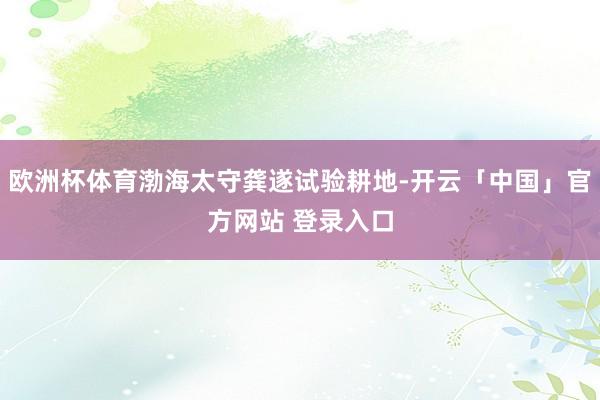 欧洲杯体育渤海太守龚遂试验耕地-开云「中国」官方网站 登录入口