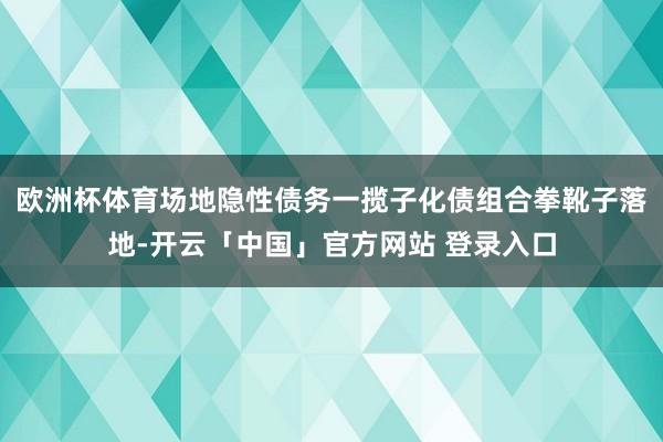 欧洲杯体育场地隐性债务一揽子化债组合拳靴子落地-开云「中国」官方网站 登录入口