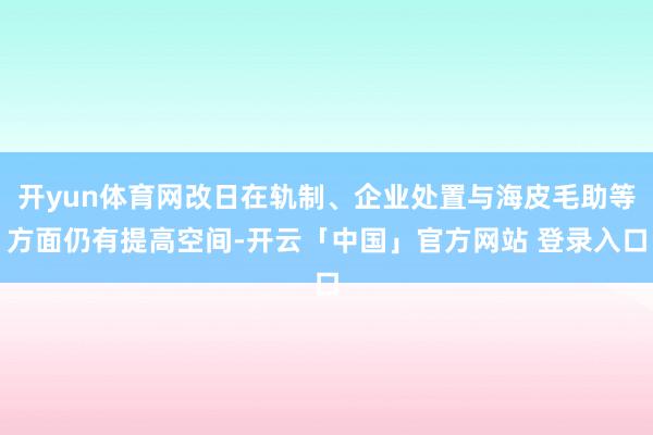 开yun体育网改日在轨制、企业处置与海皮毛助等方面仍有提高空间-开云「中国」官方网站 登录入口
