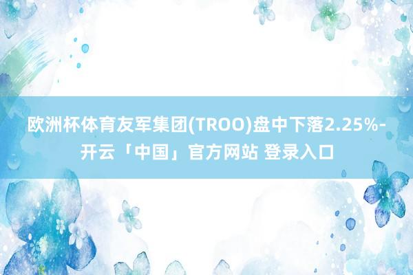 欧洲杯体育友军集团(TROO)盘中下落2.25%-开云「中国」官方网站 登录入口