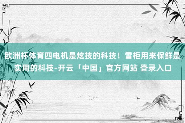 欧洲杯体育四电机是炫技的科技！雪柜用来保鲜是实用的科技-开云「中国」官方网站 登录入口