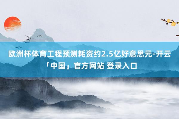 欧洲杯体育工程预测耗资约2.5亿好意思元-开云「中国」官方网站 登录入口
