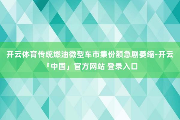开云体育传统燃油微型车市集份额急剧萎缩-开云「中国」官方网站 登录入口