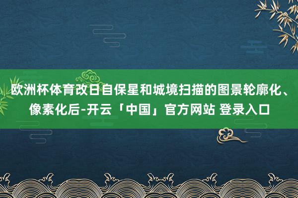 欧洲杯体育改日自保星和城境扫描的图景轮廓化、像素化后-开云「中国」官方网站 登录入口