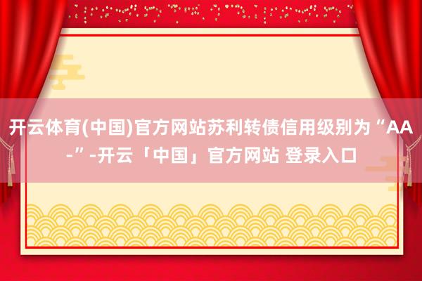 开云体育(中国)官方网站苏利转债信用级别为“AA-”-开云「中国」官方网站 登录入口