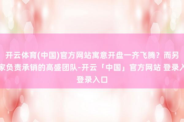 开云体育(中国)官方网站寓意开盘一齐飞腾？而另一家负责承销的高盛团队-开云「中国」官方网站 登录入口