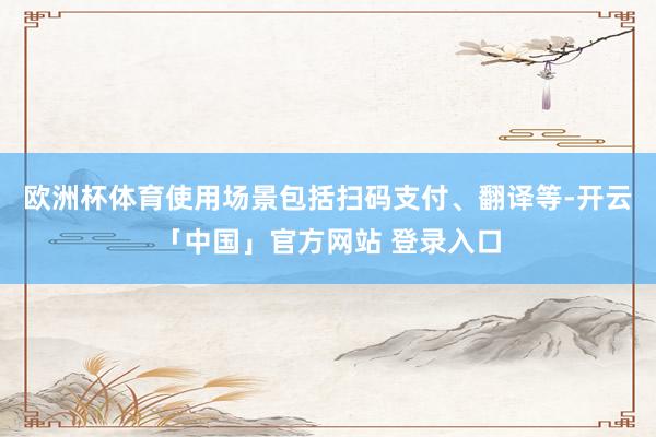 欧洲杯体育使用场景包括扫码支付、翻译等-开云「中国」官方网站 登录入口